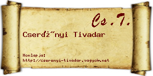 Cserényi Tivadar névjegykártya