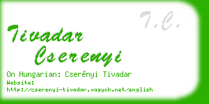 tivadar cserenyi business card